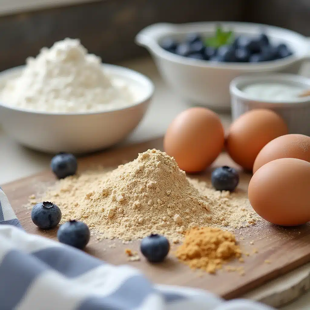 Blueberry Protein Muffins – The Best High-Protein Breakfast Recipe You’ll Love 7 Ingredients for blueberry protein muffins