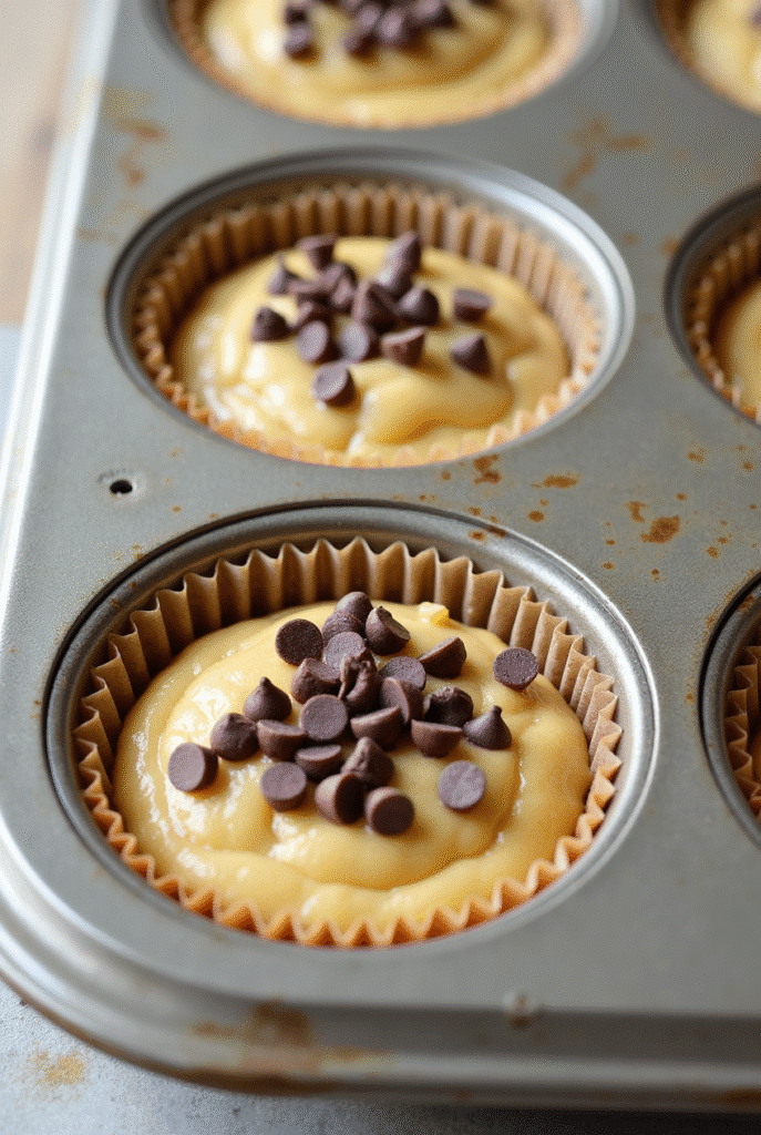 Easy Muffins With a Secret – Cottage Cheese Makes Them Moist and Protein-Rich 7 cottage cheese muffin batter with chocolate chips
