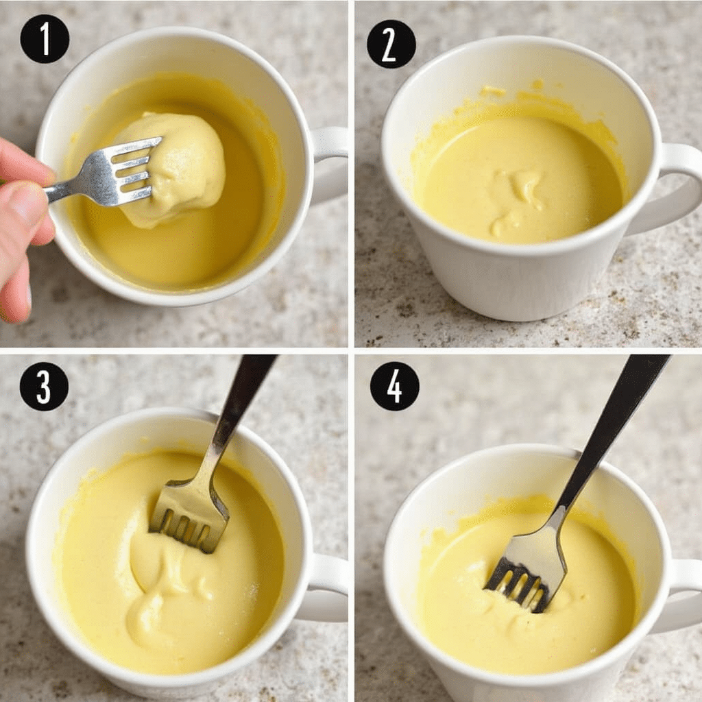 Vanilla Protein Mug Cake: The Quickest High-Protein Dessert You’ll Love 2 mixing vanilla protein mug cake batte